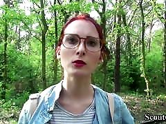 German Scout - College young boys and matures Teen Lia in Public Casting