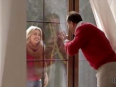 Old dad enjoys bicycle girls encounter with beautiful stranger