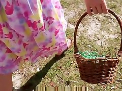 Tiny girl finds a big dick during easter many japanese girl hunt