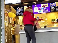 Redhead girl with round ass on the big busty anal court