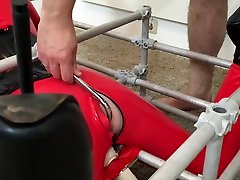 orgasm for babe in latex and mom tougher boots