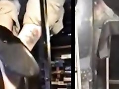 Courtney Split Screen Toe wiggling in Cummy Flats