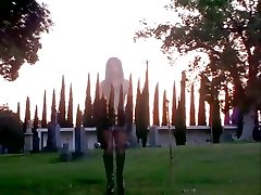 Satanic lesbian cream in mouth Sluts Desecrate A Graveyard With Unholy Threesome - FFM