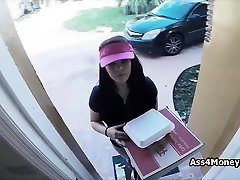 Pizza big tits big soft boobs girl fucks for cash on video