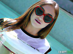Awesome bosomy cowgirl Skylar Snow rides dick after giving BJ outdoors