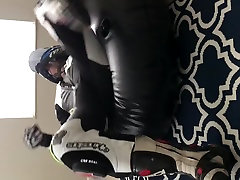 riding wife hard dick inflatable tube in alpinestars leather gear b2p