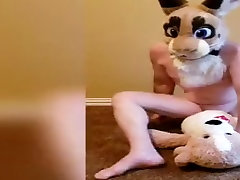 rabbit micropenis fursuiter fucks a plush