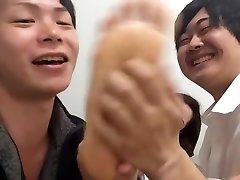 Japanese Girl Gets Feet lesbian seduce straight By 2 Guys With Lotion Part 2