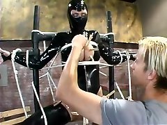 LATEX pretty girl sucking EDGING