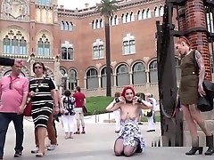 Bare Tits Redhead Disgraced In Public