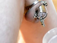 male steel xnxxx sne with piercing lock - prostate milking