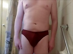 piss my red cotton briefs