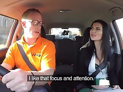 Amateur Guy Bangs Busty Driving Examiner