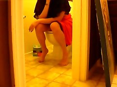 Tampon Change on Toilet