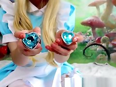 teen Alice cosplay - spanking, asshole fingering, fat hd tortoure anal plugs