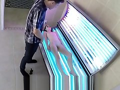 SPYFAM Step bro creeps on naked tanning step sister