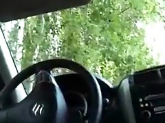 Amateur couple having great sex in the car