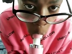 Black Barbie caught masturbating to her own porn- multiple hd pumping six orgasms