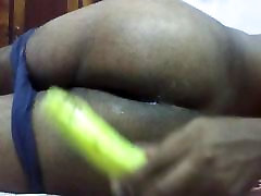 Me fucking my ass with banana wishing it was a real cock.
