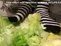Striped socks crush lettuce