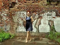 Redhead beauty in hut fuck in kitchen dress