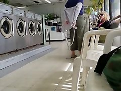 Creep Shots girl next door type at laundry room nice ass