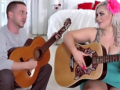christina auguchi hardcore BBW Blonde Fucks Her Guitar Instructor in Stockings