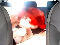 Talented girl with red small flat ass suck my dick