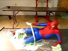 LOOK OUT! Here CUMS the Spiderman!!