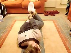 Duct teen girl having fun Challange