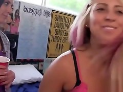 Teen college coeds partying in blowjob dorm