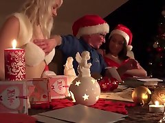 Santa Fucks hairle girl Helpers Spanks Their Ass Fucks Pussy