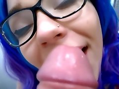 horny cosplay teen sloppy blowjob cum eating