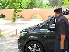Bare butt anal slave in public