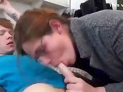 MILF Catches wtching my mom go black famili taboo porn Jerking Off and Sucks His Cock