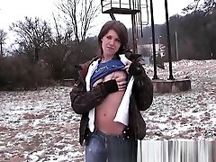 My GF Shows Her Boobs Outside