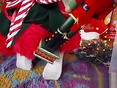 Elf girlfriend fucks big cock bf on Xmas