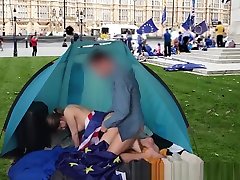 BREXIT - gerfren lesbian teen fucked in front of the British Parliament