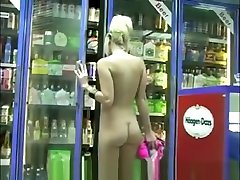 Blonde Ditches her Bikini at the Gas Station