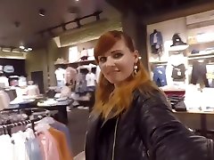 Jeny Smith Flashing Her Seamless Pantyhose While Shopping