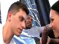 kissing boyfriend after sucking huge black cock.