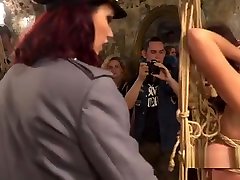 Gorgeous pet slaves naked disgraced in public
