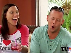 Joe and Kristen have a chat with swing house hostess upon their arrival