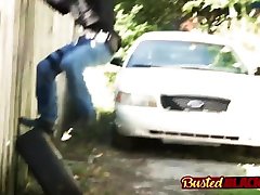 Horny milf cops bang suspect in lonely alley with no witnesses