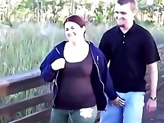 Fucking my chubby wife outside by the lake
