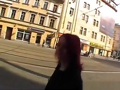 European redhead hot aunty hips shows off her tits and pussy outdoor for cash