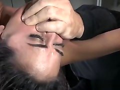 Restrained slut bigclit whipped by maledom