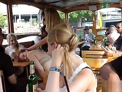 Redhead euro babe fucked on boat in public
