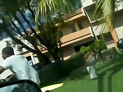 Officer grabs suspects cock while he drills the other teens spy camera cop
