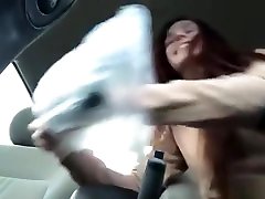 Freckle Faced Milf Masturbates With A Cucumber At A Parking Lot